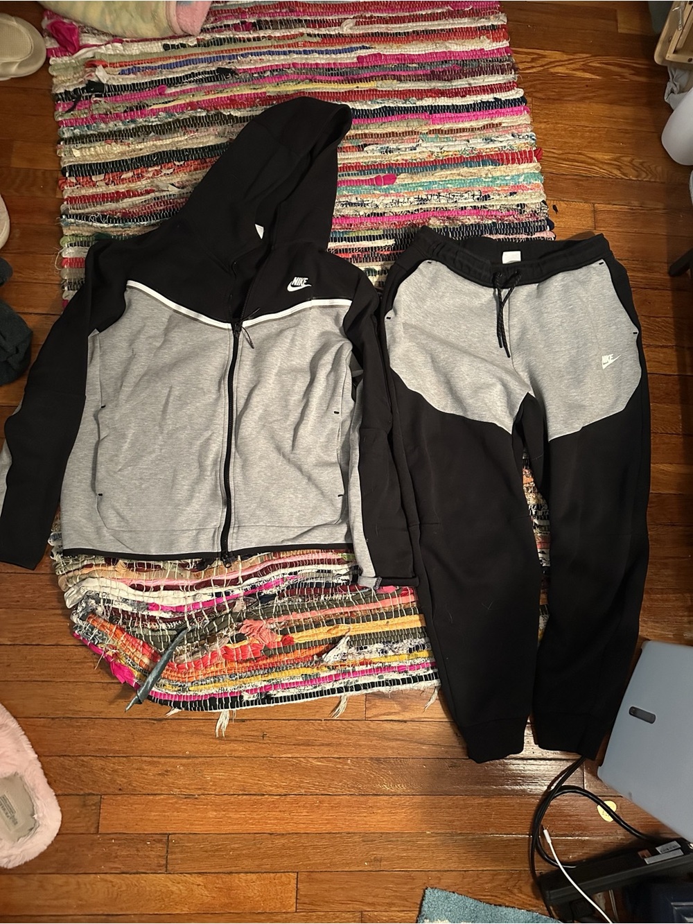 Nike Black & Gray Zip Hoodie with Matching Joggers